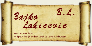 Bajko Lakićević vizit kartica